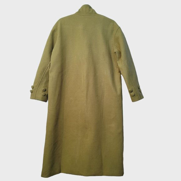 New Olive Green High-Neck Wool Blend Overcoat High-end Coat (S) Tall - Picture 6 of 6